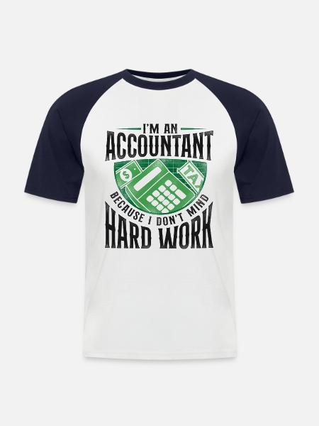 Accountant Bookkeeper Accounting - Men's Baseball T-Shirt - white/navy
