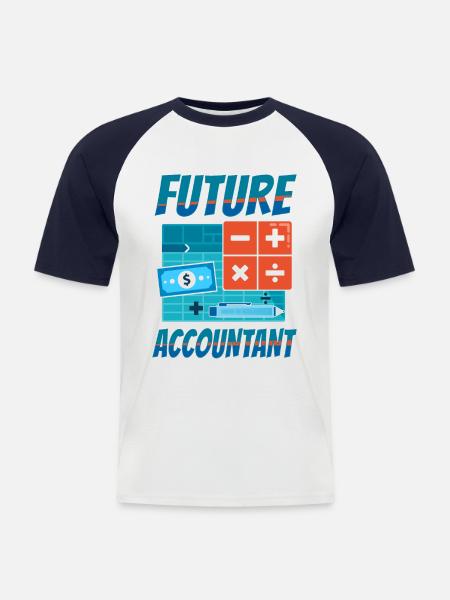 Comptable Comptable Comptable Comptabilité - T-shirt baseball manches courtes Homme - blanc/marine