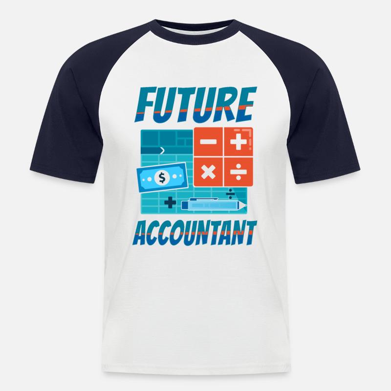 Comptable Comptable Comptable Comptabilité - T-shirt baseball manches courtes Homme - blanc/marine