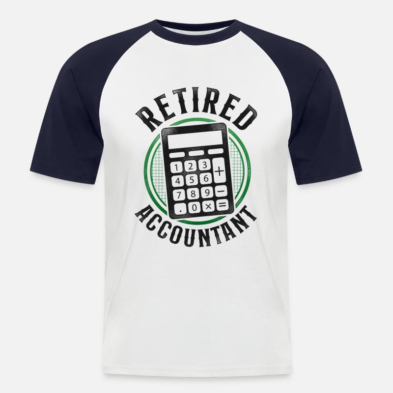 Comptable Comptable Comptable Comptabilité - T-shirt baseball manches courtes Homme - blanc/marine