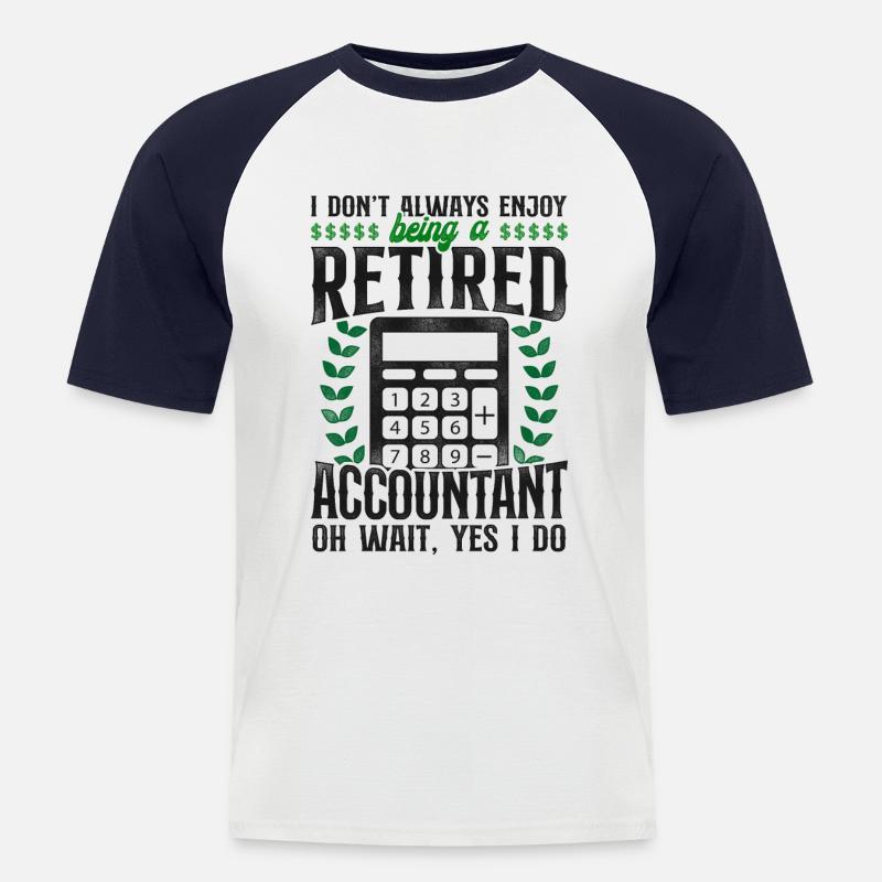Comptable Comptable Comptable Comptabilité - T-shirt baseball manches courtes Homme - blanc/marine