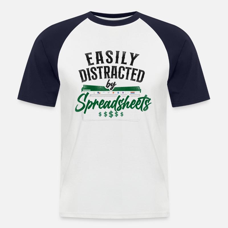 Comptable Comptable Comptable Comptabilité - T-shirt baseball manches courtes Homme - blanc/marine