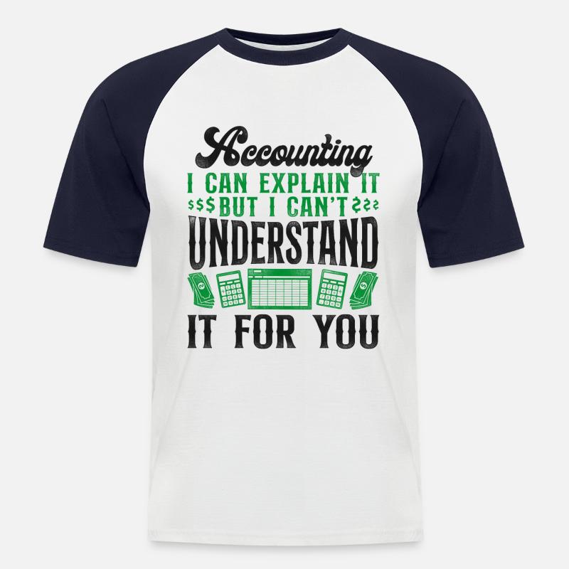Comptable Comptable Comptable Comptabilité - T-shirt baseball manches courtes Homme - blanc/marine