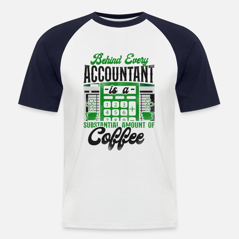 Comptable Comptable Comptable Comptabilité - T-shirt baseball manches courtes Homme - blanc/marine