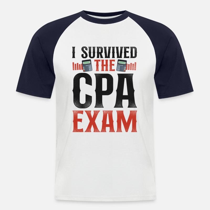 Comptable Comptable Comptable Comptabilité - T-shirt baseball manches courtes Homme - blanc/marine