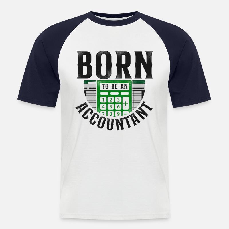 Comptable Comptable Comptable Comptabilité - T-shirt baseball manches courtes Homme - blanc/marine
