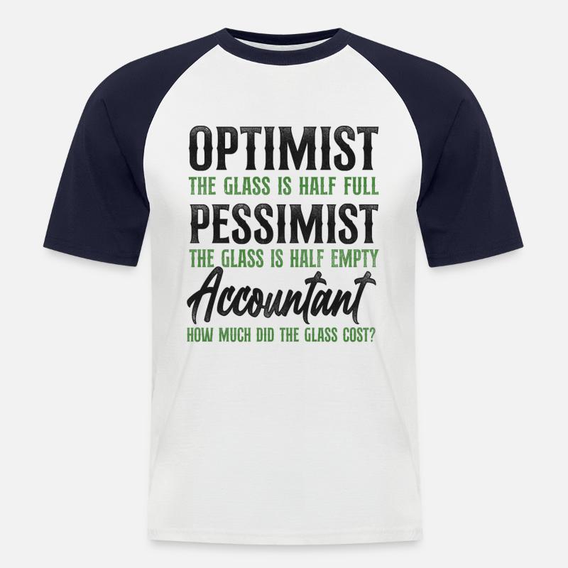 Comptable Comptable Comptable Comptabilité - T-shirt baseball manches courtes Homme - blanc/marine