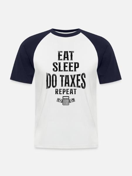 Comptable Comptable Comptable Comptabilité - T-shirt baseball manches courtes Homme - blanc/marine