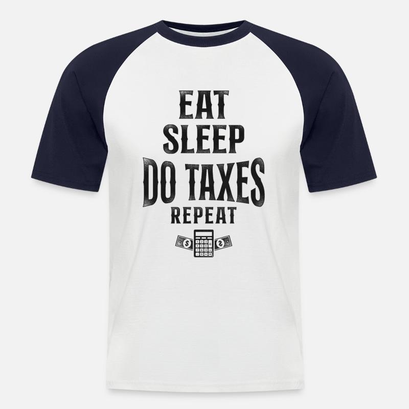 Comptable Comptable Comptable Comptabilité - T-shirt baseball manches courtes Homme - blanc/marine