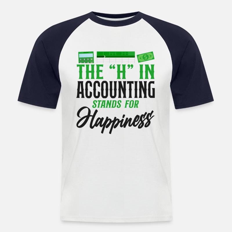Comptable Comptable Comptable Comptabilité - T-shirt baseball manches courtes Homme - blanc/marine