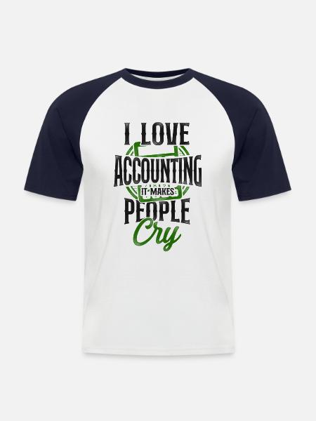 Comptable Comptable Comptable Comptabilité - T-shirt baseball manches courtes Homme - blanc/marine