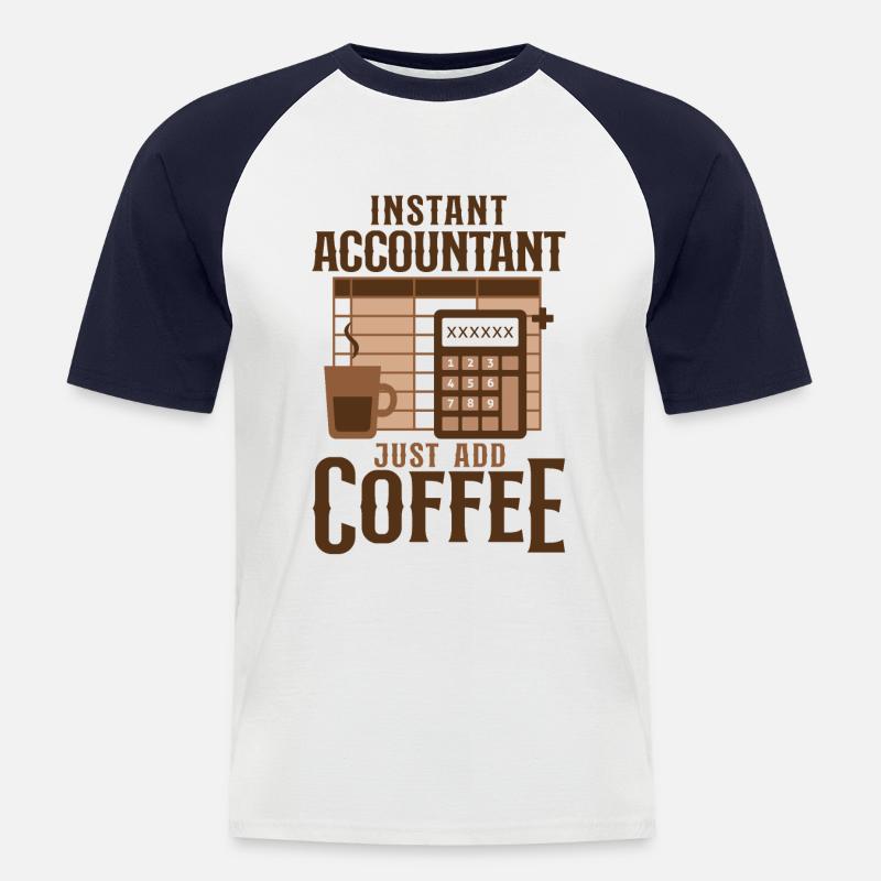 Comptable Comptable Comptable Comptabilité - T-shirt baseball manches courtes Homme - blanc/marine