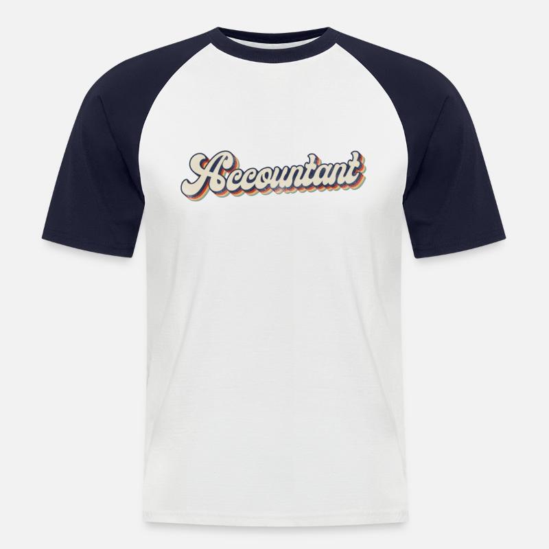 Comptable Comptable Comptable Comptabilité - T-shirt baseball manches courtes Homme - blanc/marine