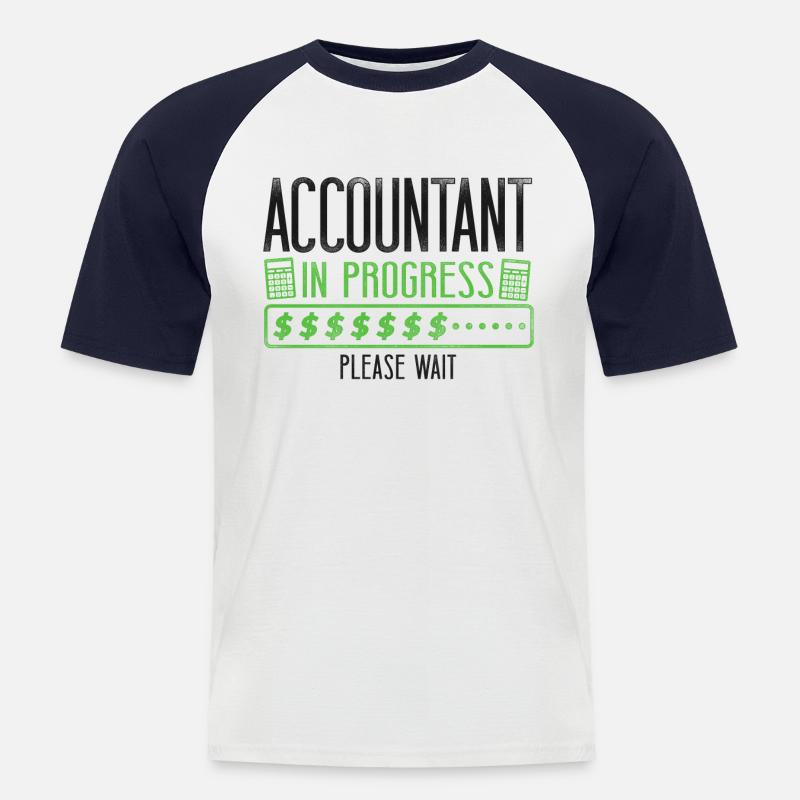 Comptable Comptable Comptable Comptabilité - T-shirt baseball manches courtes Homme - blanc/marine