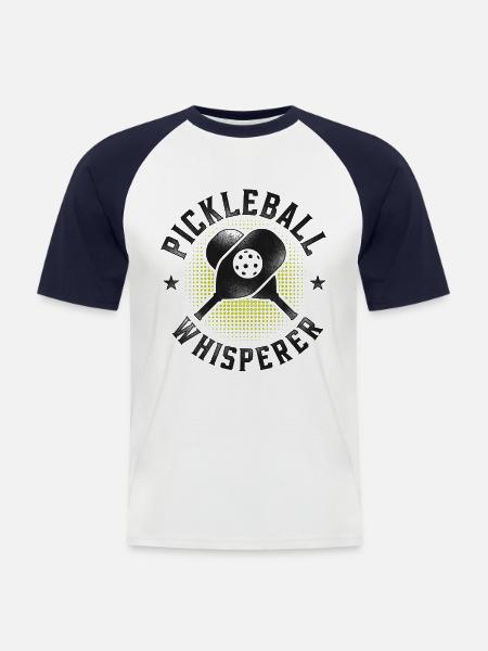 Pickleball Pickleball Whisperer - Männer Baseball-T-Shirt - Weiß/Navy
