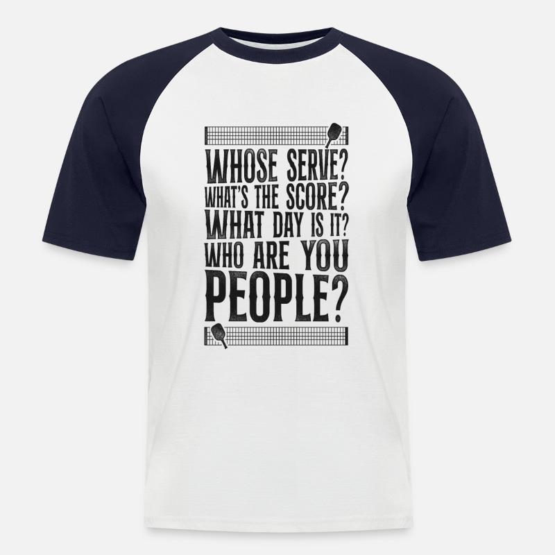 Pickleball Whose Serve? What's The - Männer Baseball-T-Shirt - Weiß/Navy