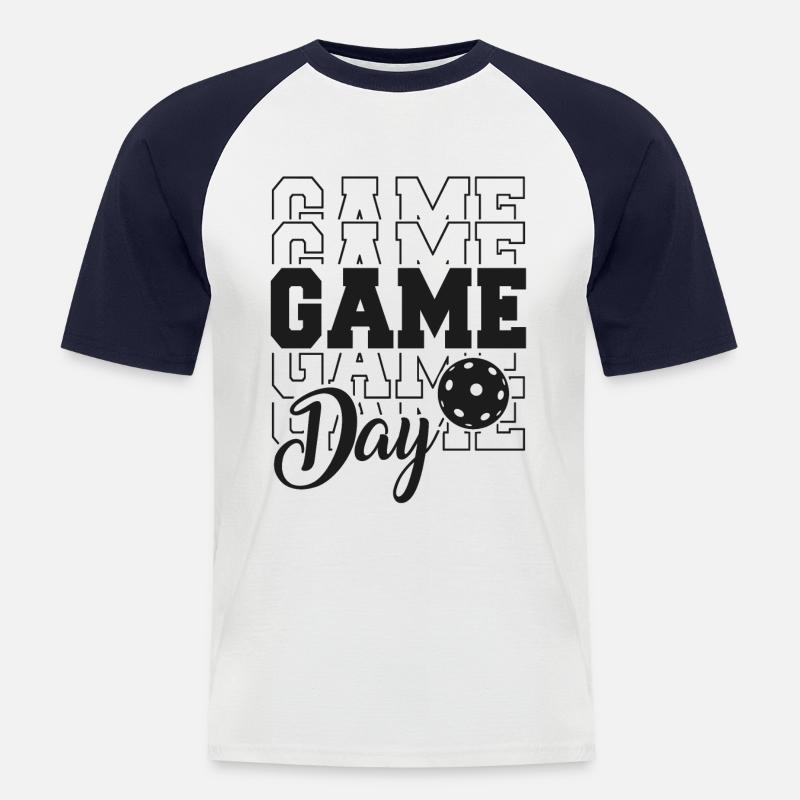 Pickleball Game Day - Männer Baseball-T-Shirt - Weiß/Navy