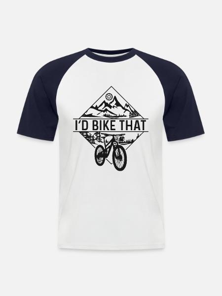 Enduro VTT VTT Équitation - T-shirt baseball manches courtes Homme - blanc/marine