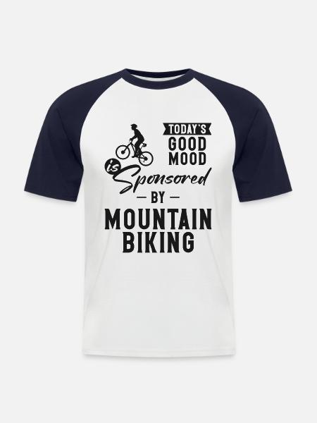 Enduro VTT VTT Équitation - T-shirt baseball manches courtes Homme - blanc/marine