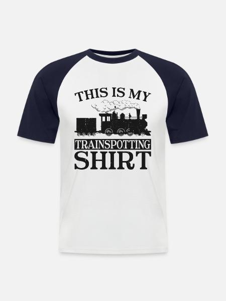 Steam Train Driver Trainspotting - Men's Baseball T-Shirt - white/navy