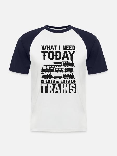 Steam Train Driver Trainspotting - Men's Baseball T-Shirt - white/navy