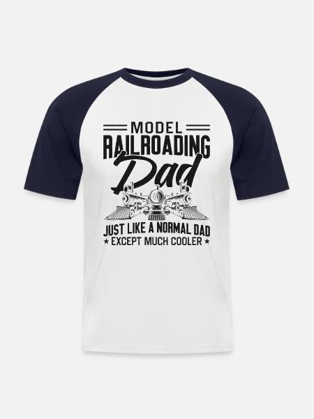 Steam Train Driver Trainspotting - Men's Baseball T-Shirt - white/navy