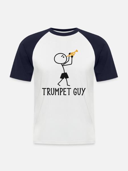 Trumpet Player - Männer Baseball-T-Shirt - Weiß/Navy