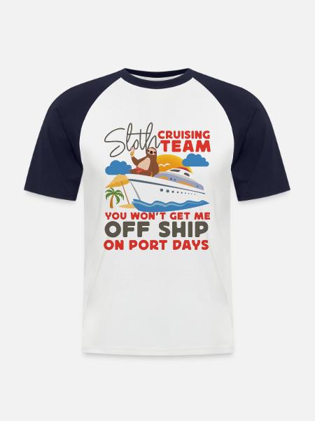 Cruise Ship Vacation Sloth Sloth - Men's Baseball T-Shirt - white/navy