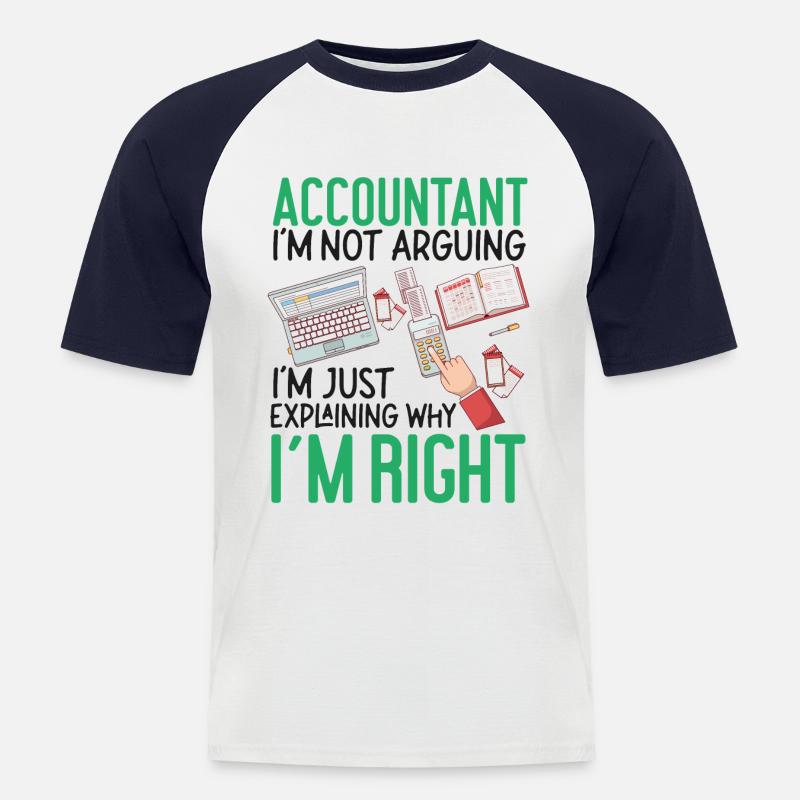 Comptable Comptable Comptable - T-shirt baseball manches courtes Homme - blanc/marine