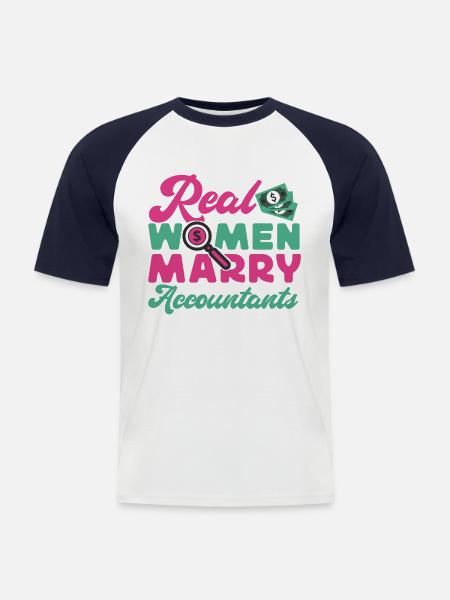 Comptable Comptable Mariage - T-shirt baseball manches courtes Homme - blanc/marine