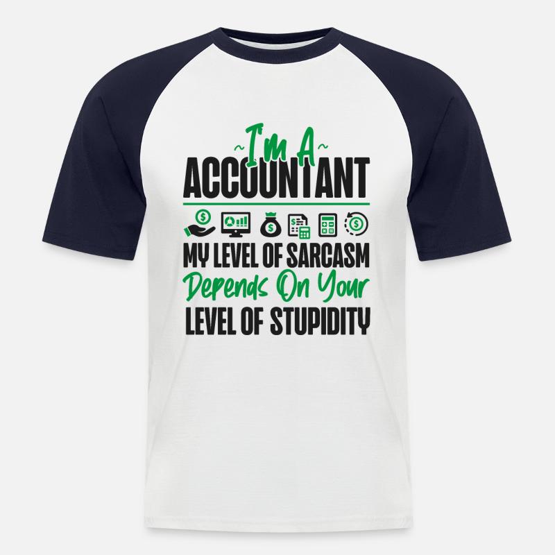 Comptable Comptable Comptable - T-shirt baseball manches courtes Homme - blanc/marine