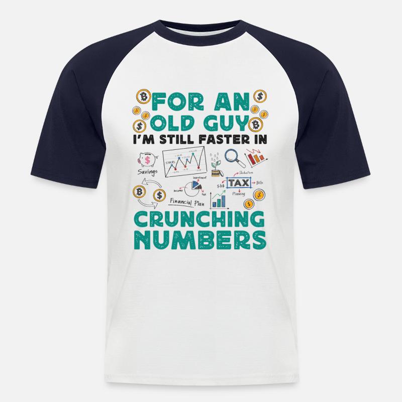 Comptable Comptable Comptable - T-shirt baseball manches courtes Homme - blanc/marine