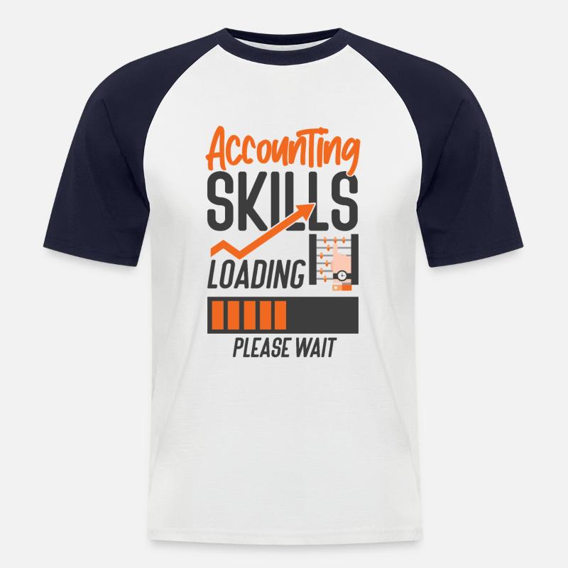 Comptable Comptable Comptable - T-shirt baseball manches courtes Homme - blanc/marine