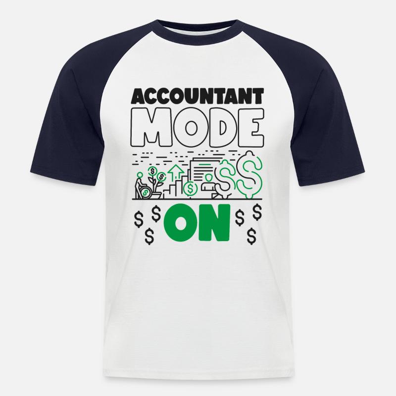 Comptable Comptable Comptable - T-shirt baseball manches courtes Homme - blanc/marine