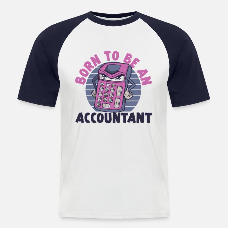 Comptable Comptable Comptable - T-shirt baseball manches courtes Homme - blanc/marine