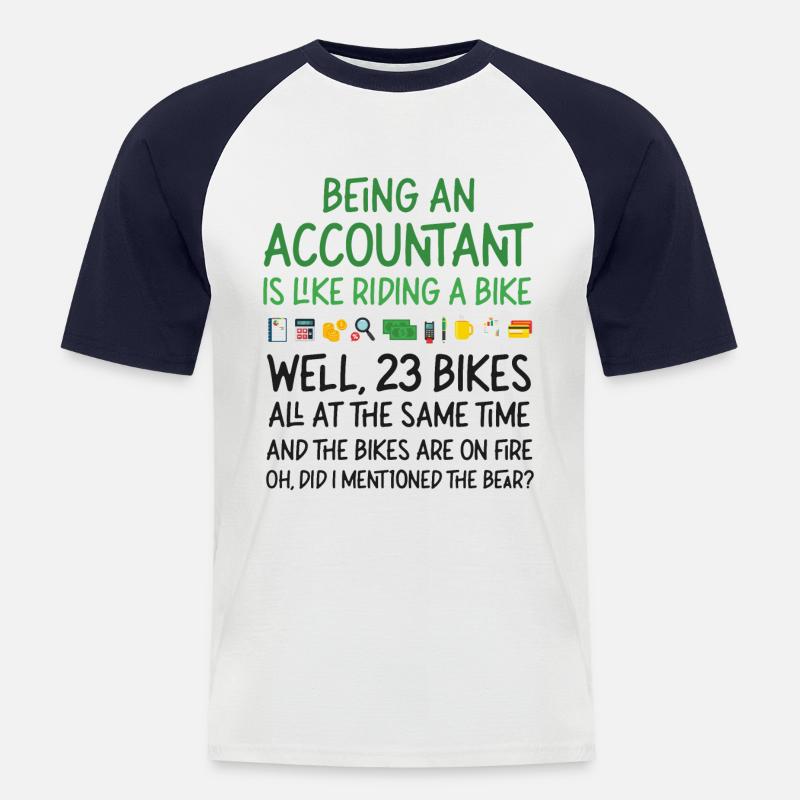 Comptable Comptable Comptable - T-shirt baseball manches courtes Homme - blanc/marine