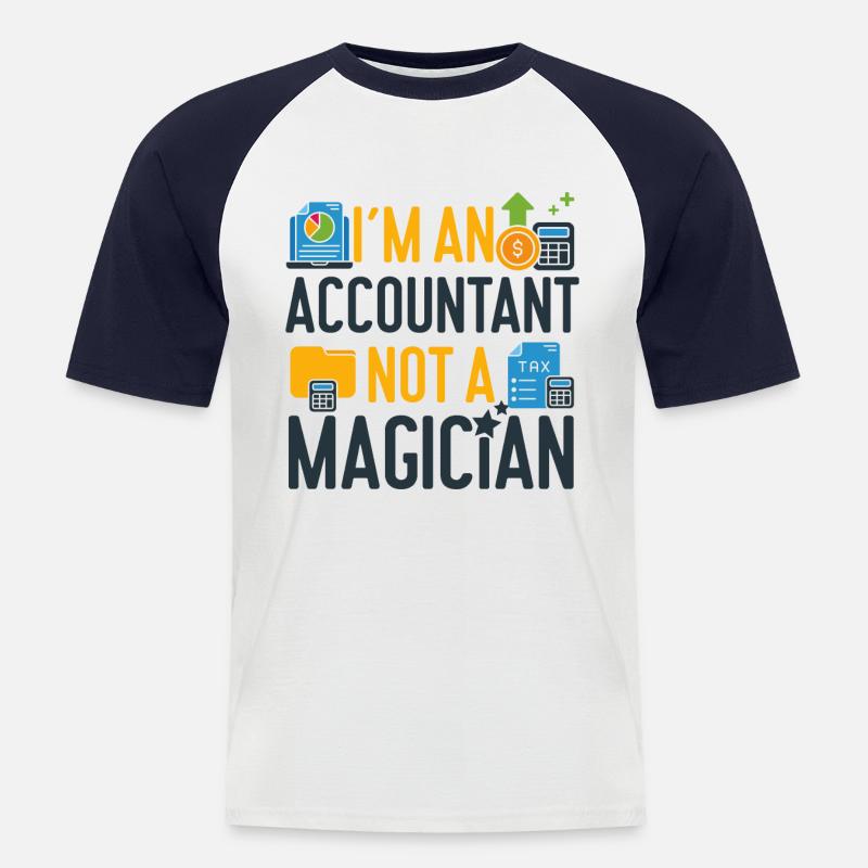 Comptable Comptable Comptable - T-shirt baseball manches courtes Homme - blanc/marine