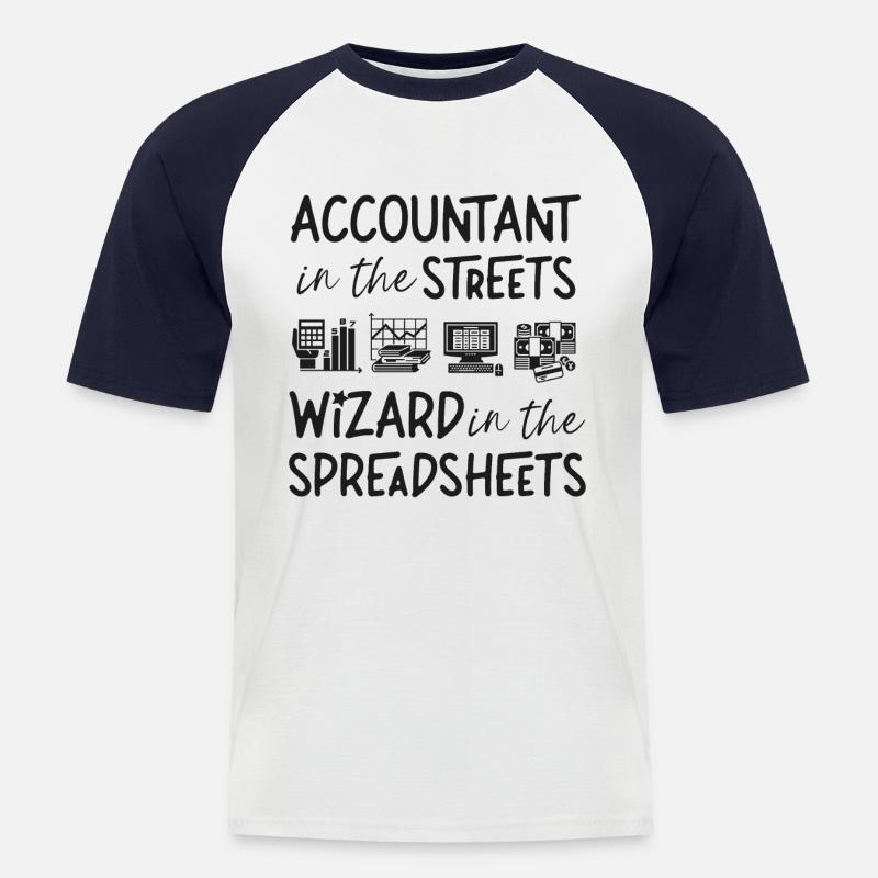 Comptable Comptable Comptable - T-shirt baseball manches courtes Homme - blanc/marine