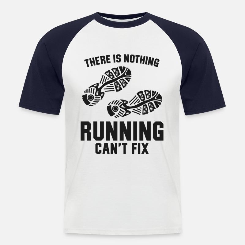 Running Runner Half Marathon - Männer Baseball-T-Shirt - Weiß/Navy