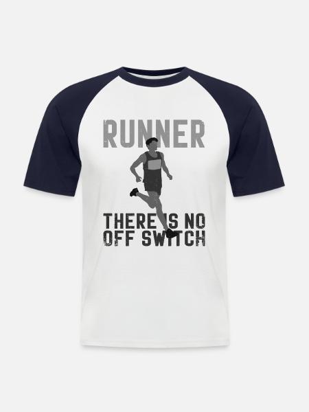 Running Runner Half Marathon - Männer Baseball-T-Shirt - Weiß/Navy