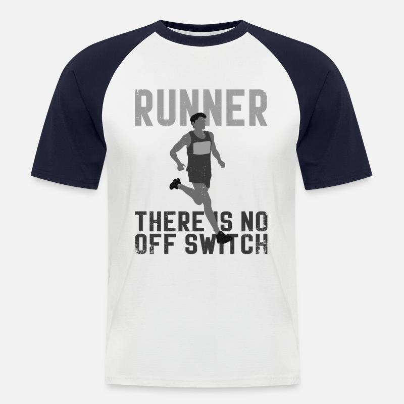 Running Runner Half Marathon - Männer Baseball-T-Shirt - Weiß/Navy