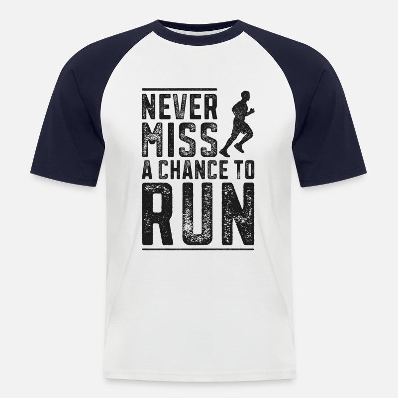 Running Runner Half Marathon - Männer Baseball-T-Shirt - Weiß/Navy