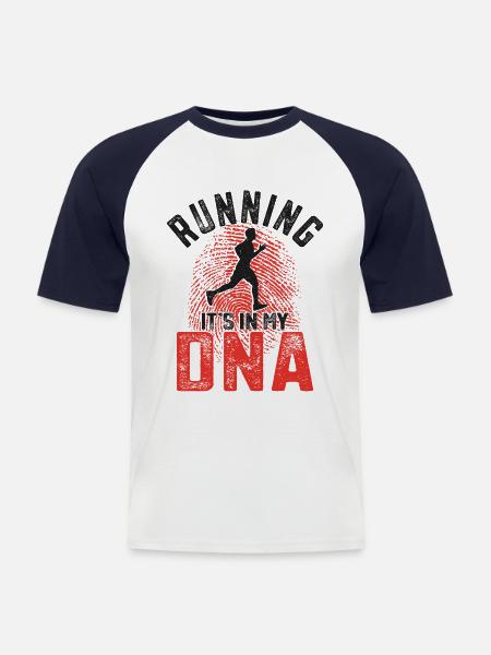 Running Runner Semi-Marathon - T-shirt baseball manches courtes Homme - blanc/marine