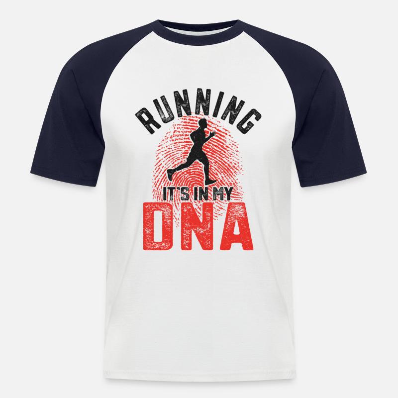 Running Runner Half Marathon - Männer Baseball-T-Shirt - Weiß/Navy