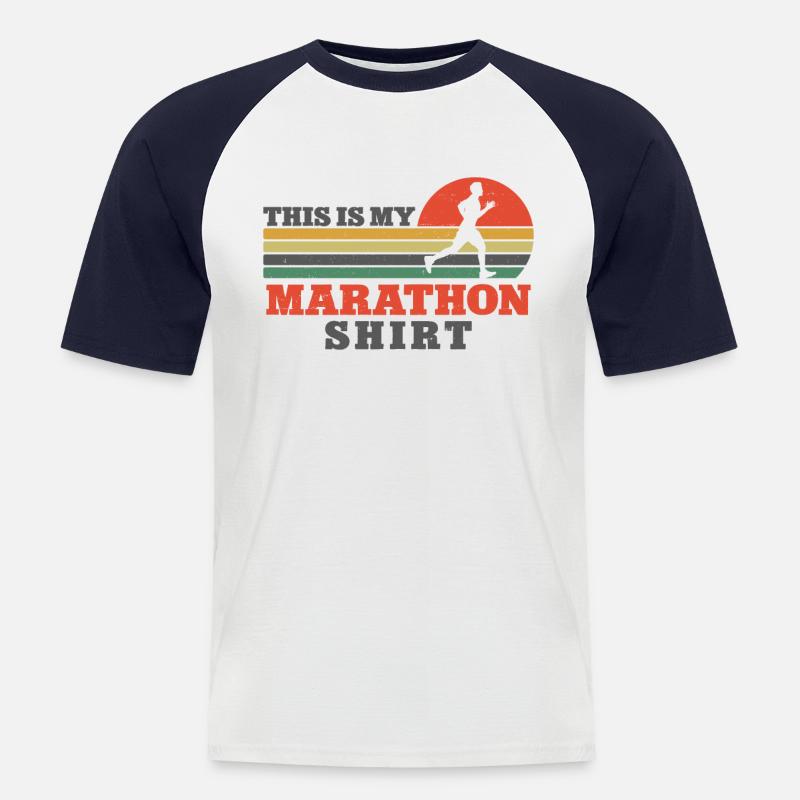 Running Runner Half Marathon - Men's Baseball T-Shirt - white/navy