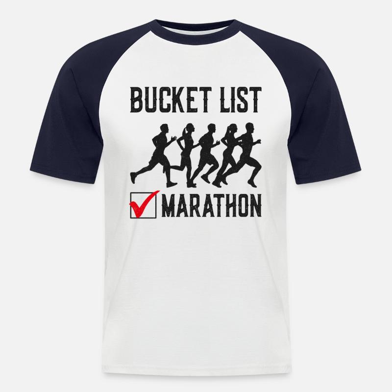 Running Runner Half Marathon - Men's Baseball T-Shirt - white/navy