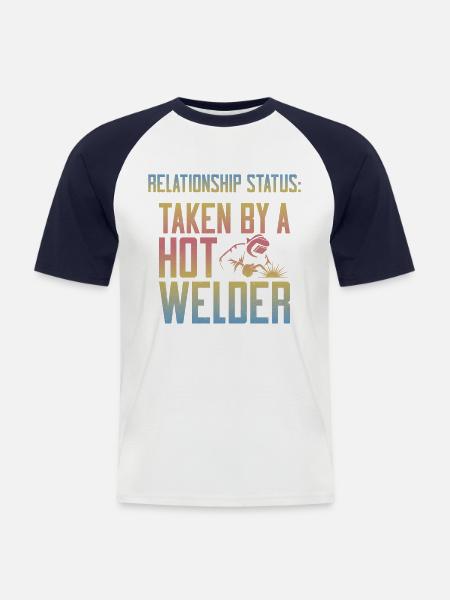 Welder Welding Girlfriend - Men's Baseball T-Shirt - white/navy