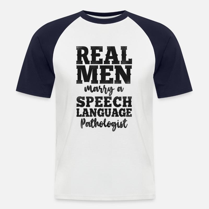 Speech Therapist Therapy Assistant - Männer Baseball-T-Shirt - Weiß/Navy
