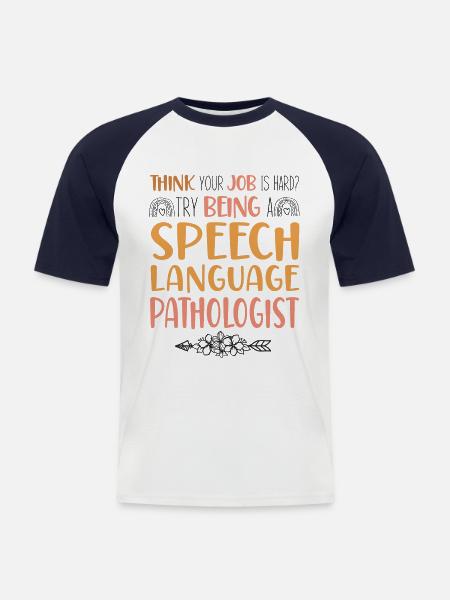 Speech Therapist Therapy Assistant - Men's Baseball T-Shirt - white/navy