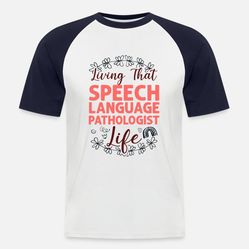 Speech Therapist Therapy Assistant - Männer Baseball-T-Shirt - Weiß/Navy